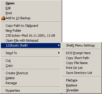 12Ghosts Menu Screenshot